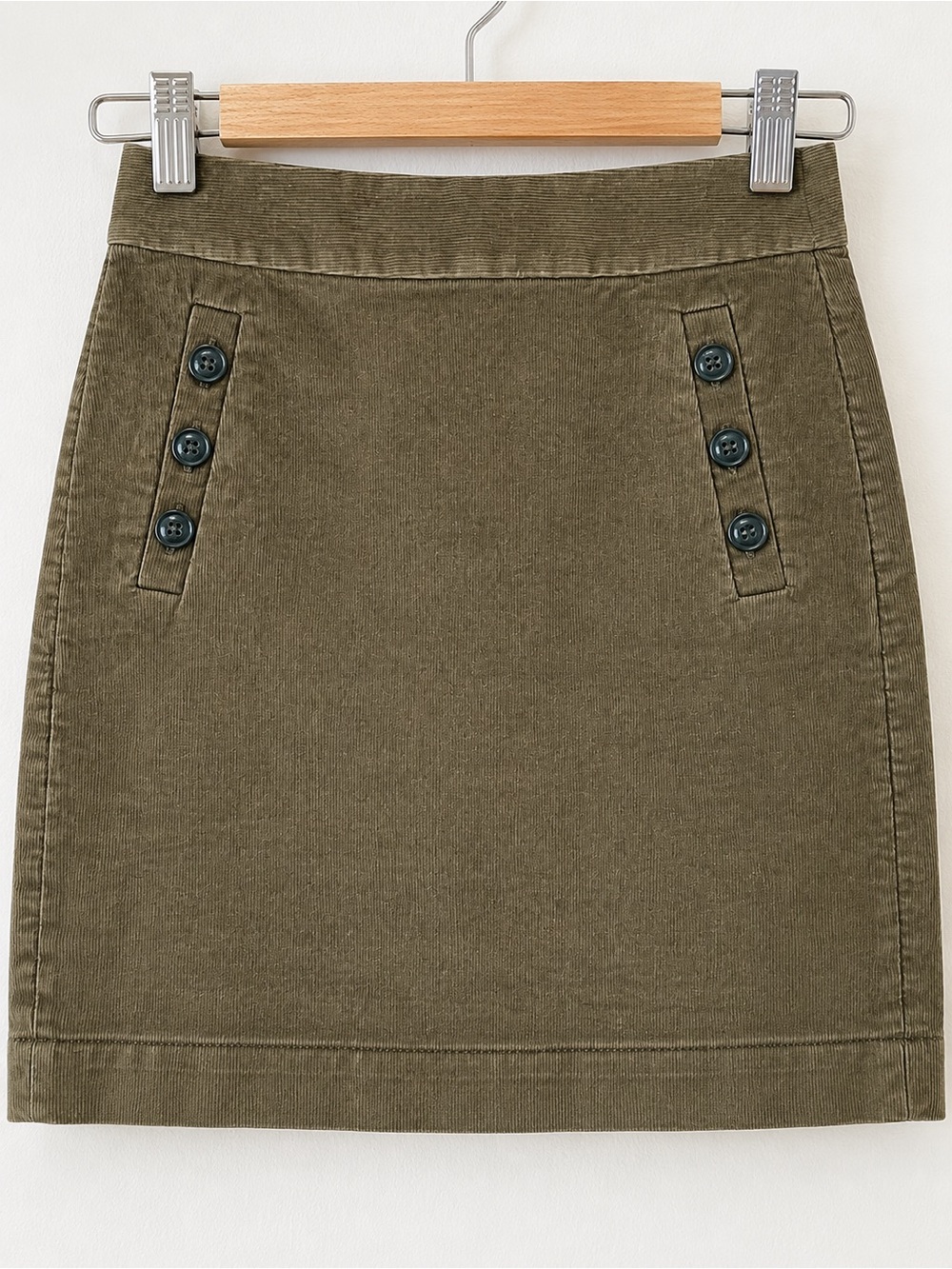 Fall Banana Republic Brown Corduroy Mini Skirt with Button Detail
